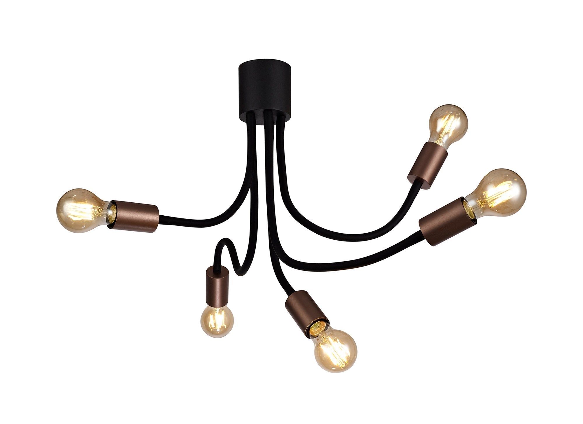Gied Flexible Ceiling 1 Light E27 Satin White/Satin Nickel & Satin Black /Satin Nickel