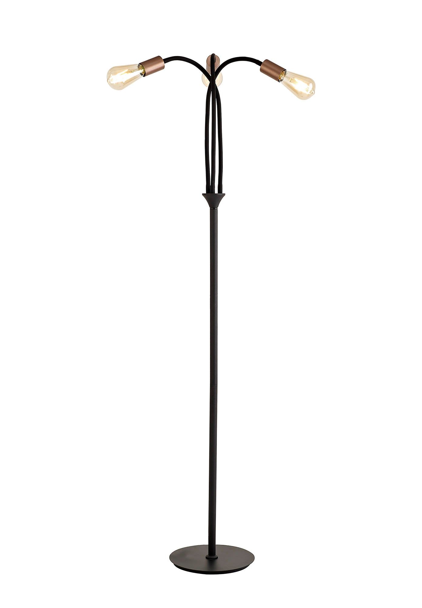Gied Flexible Floor Lamp, 3 Light E27 Satin White/Satin Nickel & Satin Black/Satin Nickel