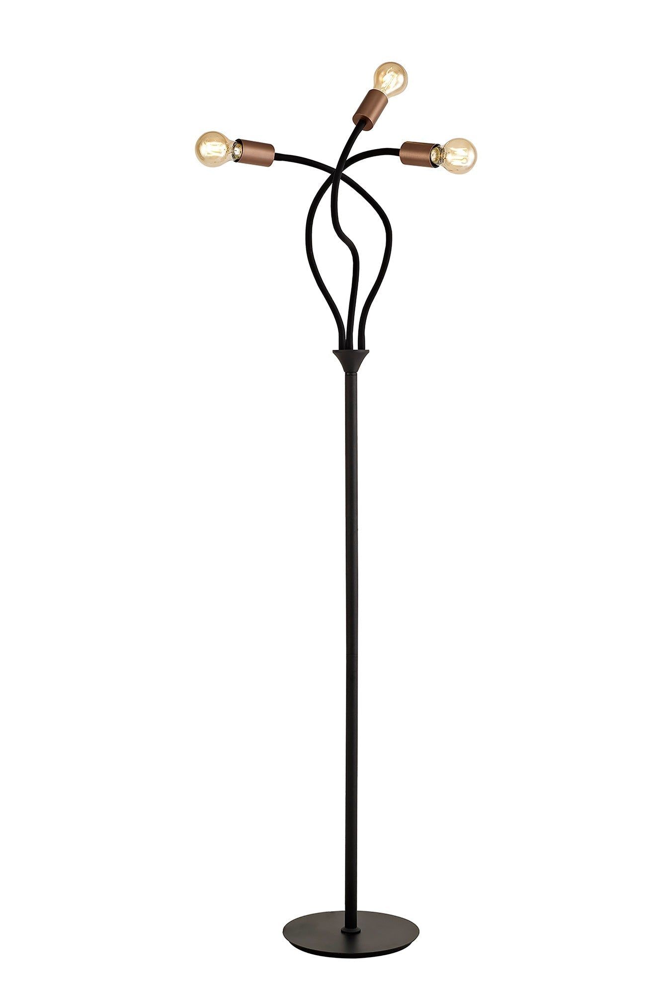 Gied Flexible Floor Lamp, 3 Light E27 Satin White/Satin Nickel & Satin Black/Satin Nickel