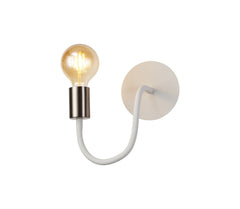 Gied Flexible Switched Wall Lamp, 1 Light E27 Satin Black/Satin White/Satin Nickel