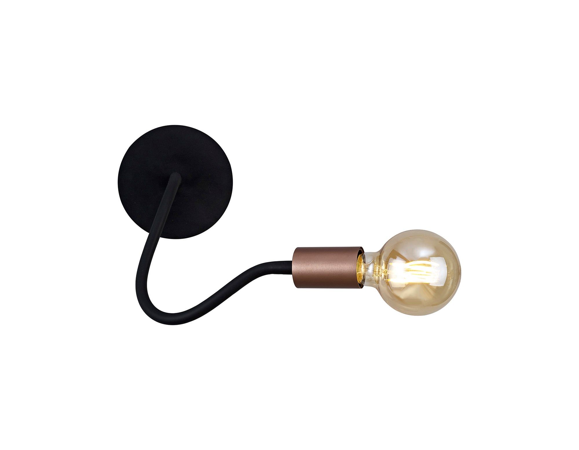 Gied Flexible Switched Wall Lamp, 1 Light E27 Satin Black/Satin White/Satin Nickel