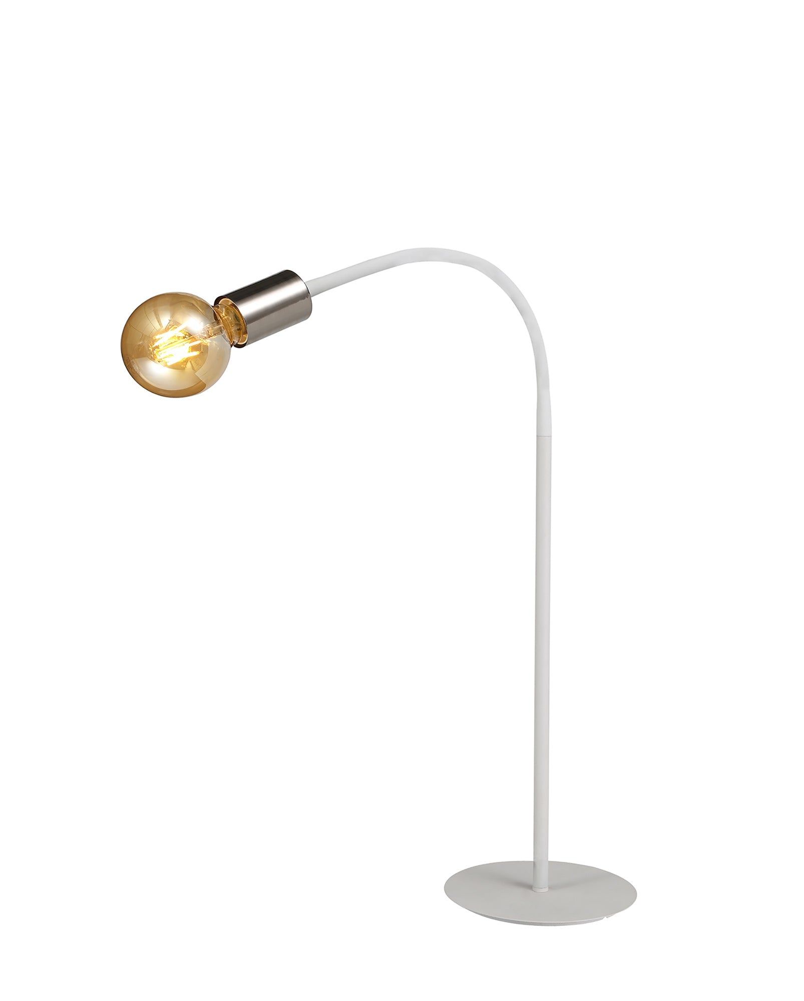 Gied Flexible Table Lamp, 1 Light E27 Satin Black/White/Satin Nickel