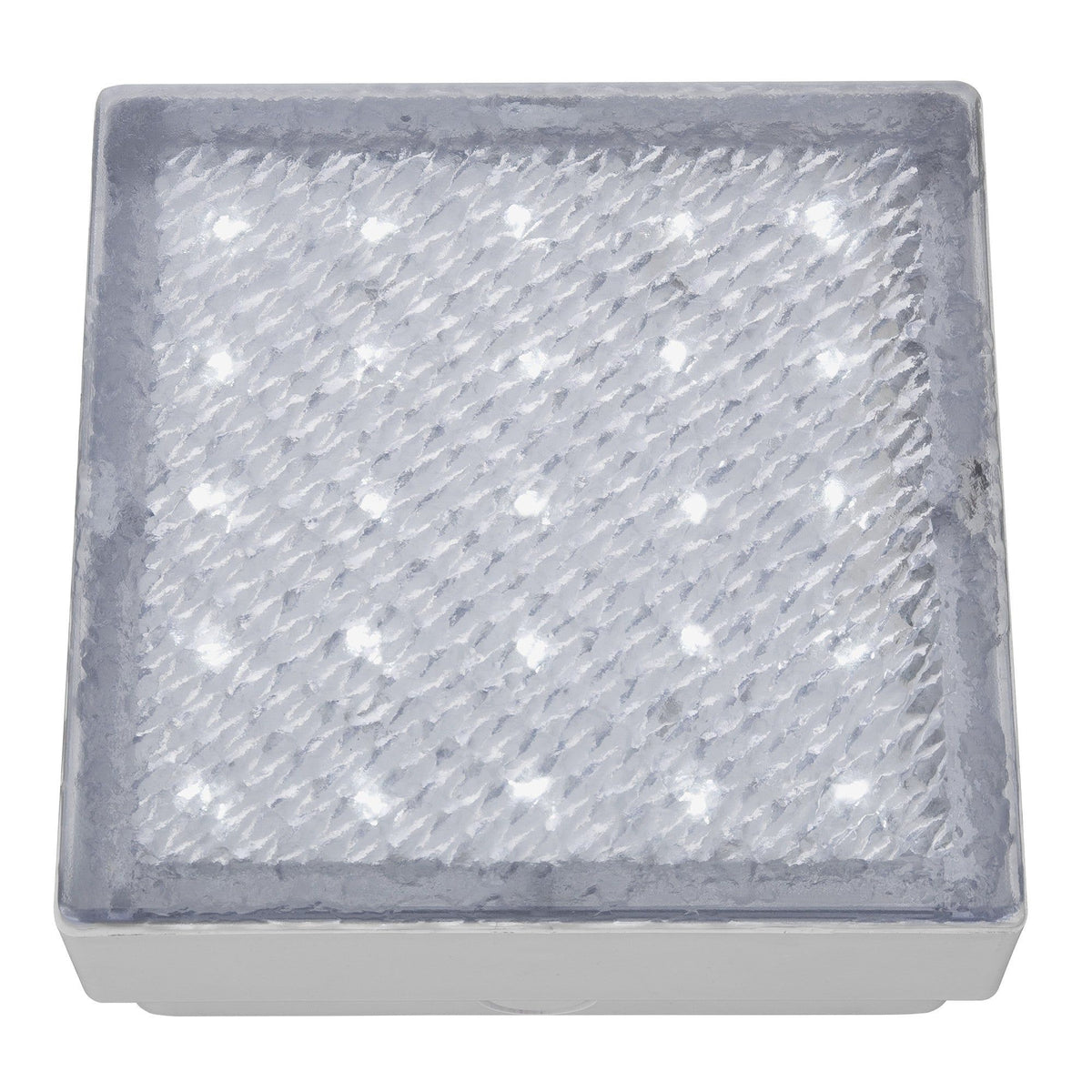 GLASS IP68 25 LED RECESSED SQUARE WALKOVER WITH WHITE LED LIGHT - Cusack Lighting