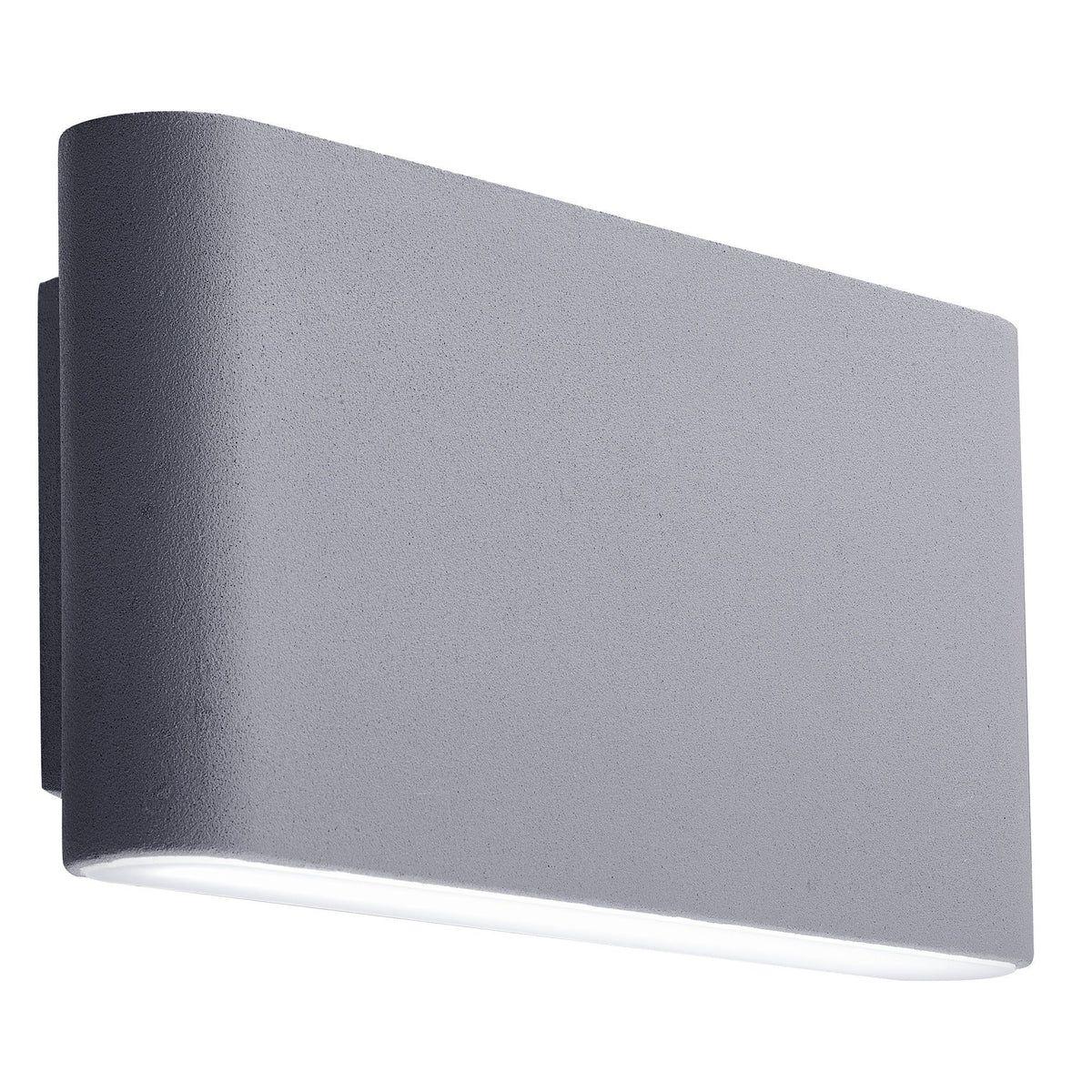 GREY ALUMINIUM LED IP44 OUTDOOR WALL LIGHT FROSTED POLYCARBONATE SHADE - Cusack Lighting