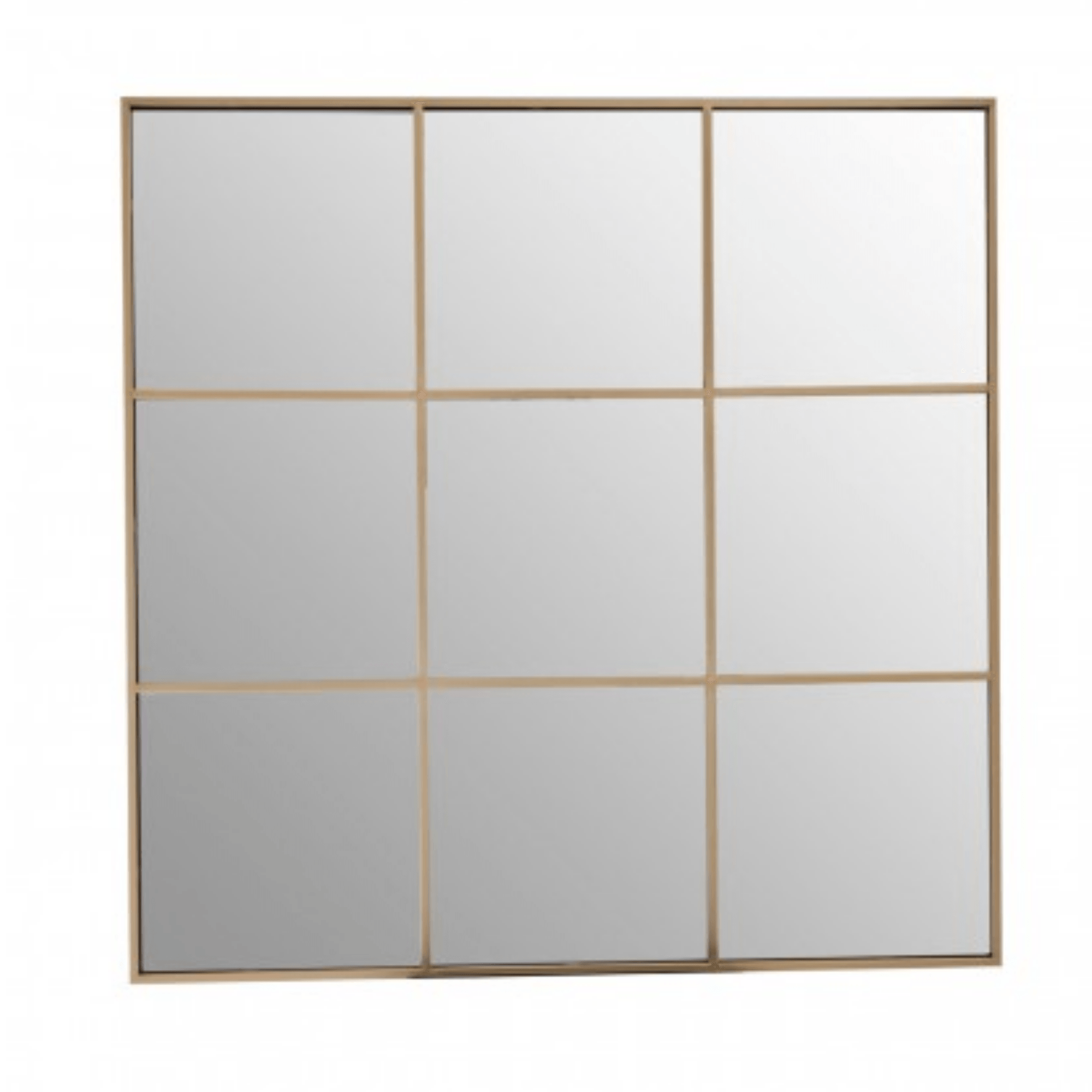 Grid Wall Mirror With Gold Finish Frame - Cusack Lighting