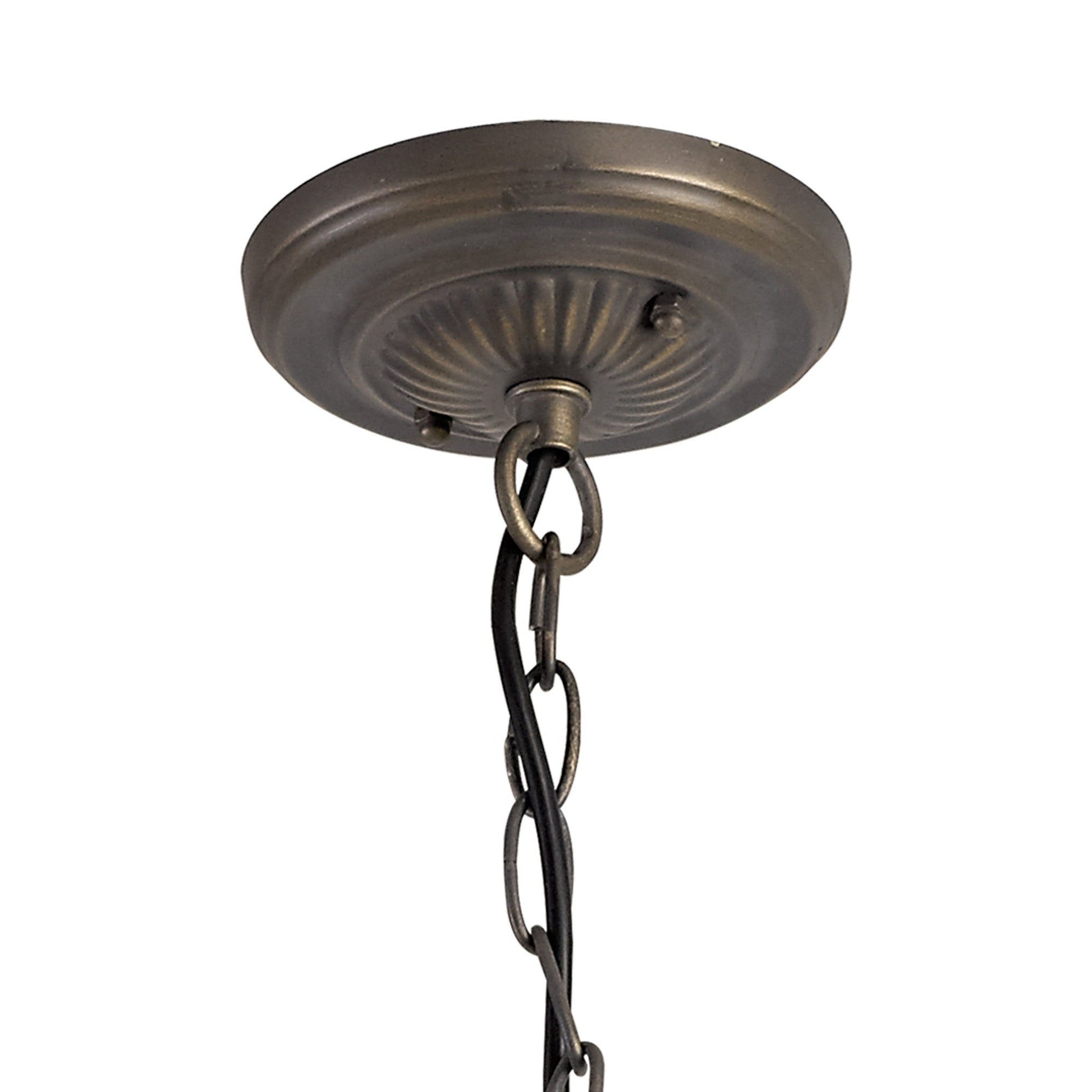 Guild 1/2/3 Light Downlighter Pendant E27 With 30/40cm Tiffany Shade, White/Grey/Black/Clear Crystal/Aged Antique Brass