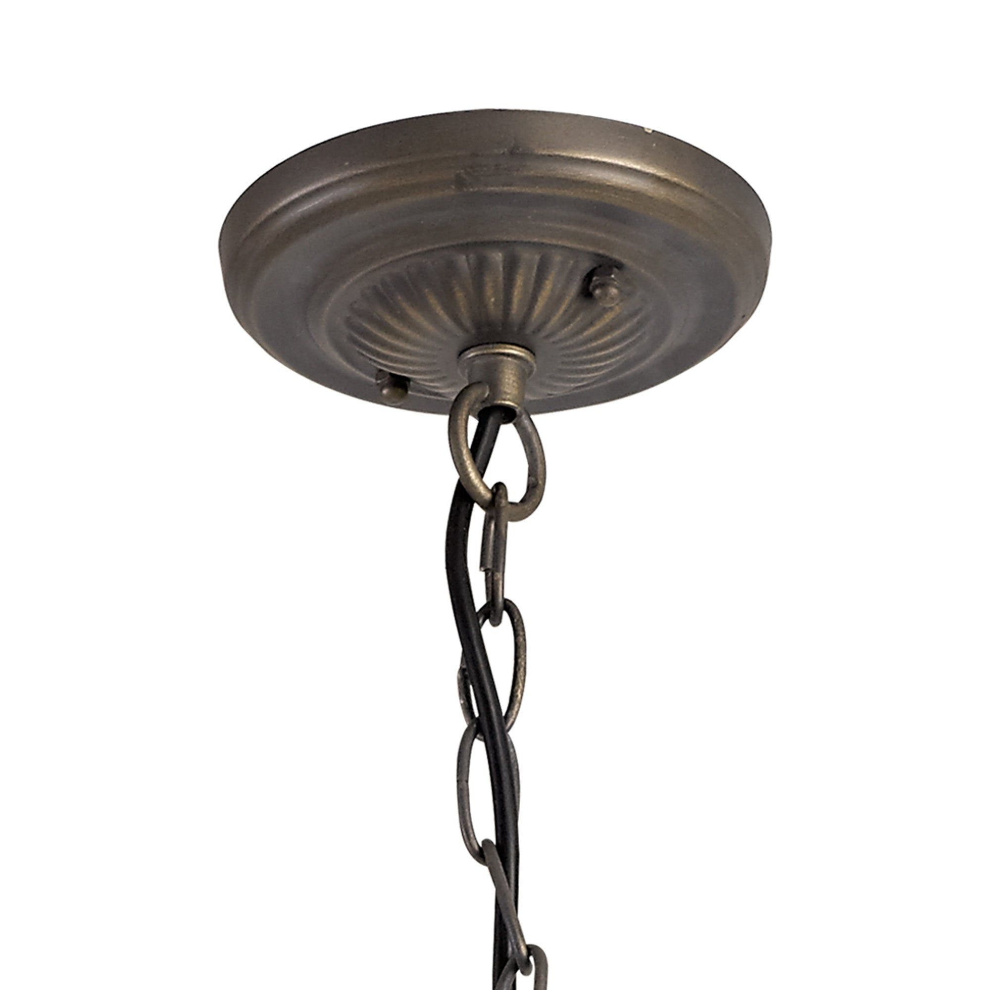 Guild 1/2/3 Light Downlighter Pendant E27 With 30/40cm Tiffany Shade, White/Grey/Black/Clear Crystal/Aged Antique Brass