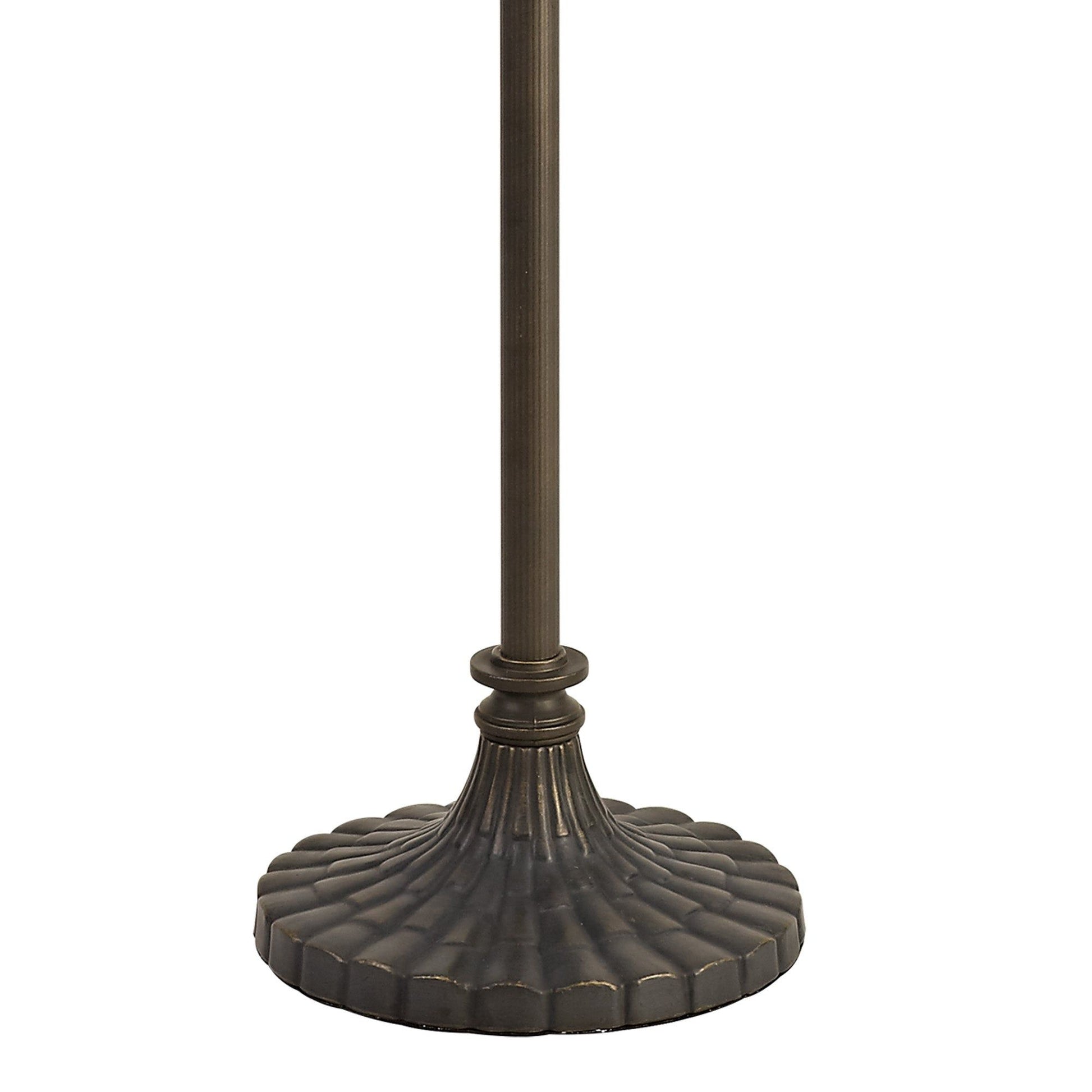 Guild 2 Light Leaf/Octagonal/Stepped  Design Floor Lamp E27 With 40cm Tiffany Shade, White/Grey/Black/Clear Crystal/Aged Antique Brass