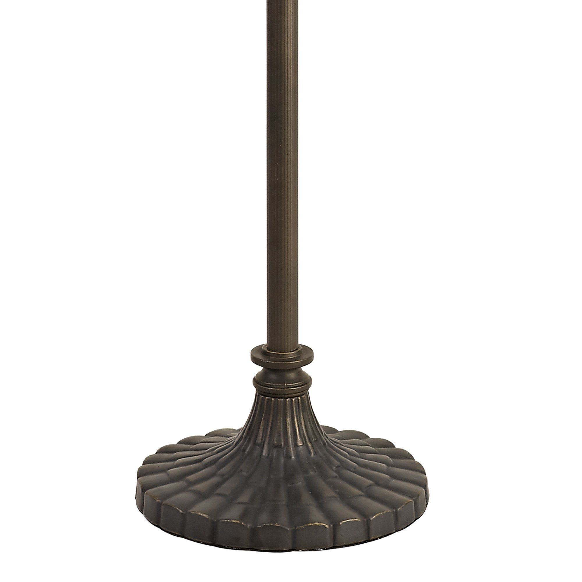 Guild 2 Light Leaf/Octagonal/Stepped  Design Floor Lamp E27 With 40cm Tiffany Shade, White/Grey/Black/Clear Crystal/Aged Antique Brass