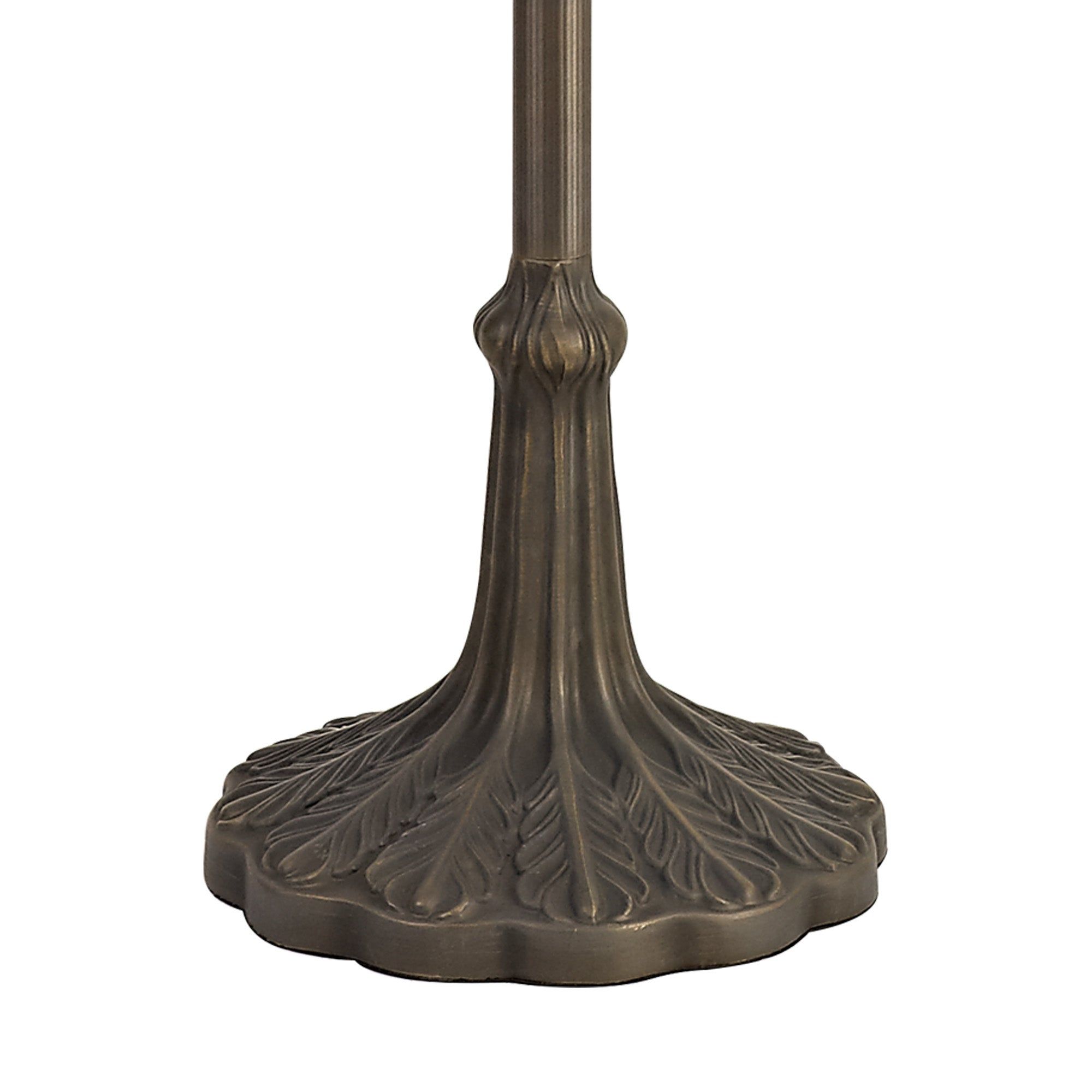 Guild 2 Light Leaf/Octagonal/Stepped  Design Floor Lamp E27 With 40cm Tiffany Shade, White/Grey/Black/Clear Crystal/Aged Antique Brass