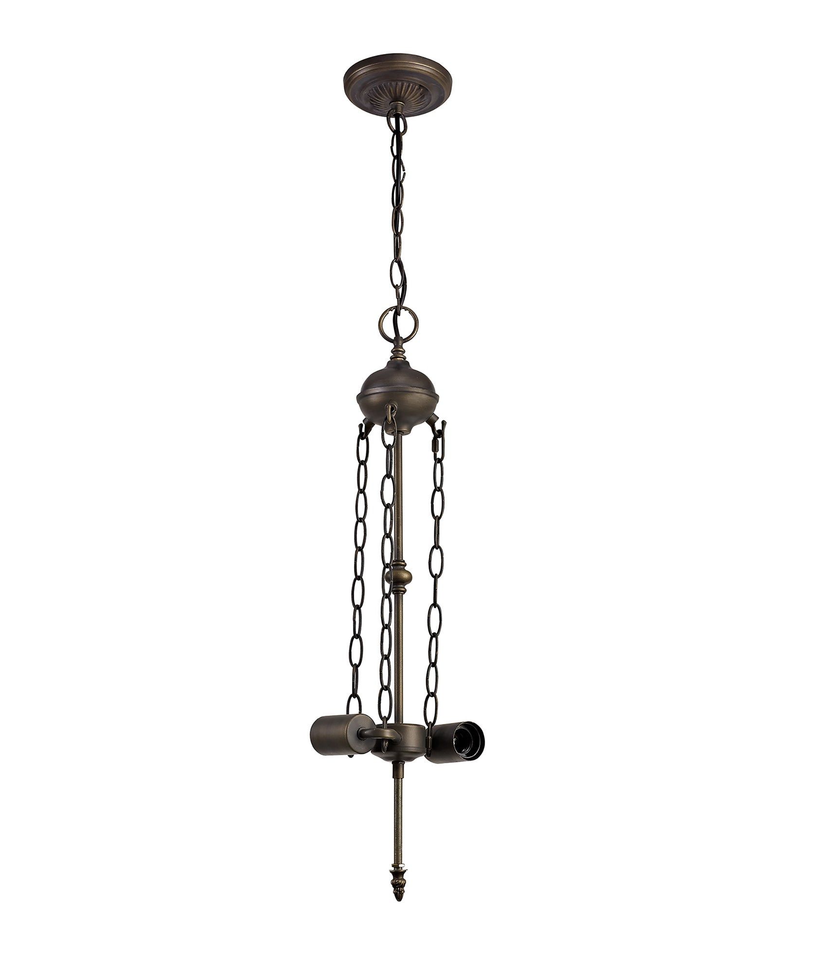 Guild 2/3/4 Light Uplighter Pendant E27 With 30cm Tiffany Shade, White/Grey/Black/Clear Crystal/Aged Antique Brass