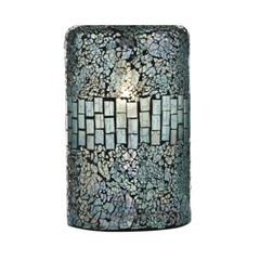 Dar Guru Table Lamp Blue Mosaic Dual Source complete with Shade - Cusack Lighting