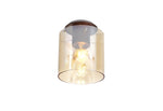 Hailey 1/3Lt Light Round Ceiling Flush Light E27 - Polished Chrome & Mocha/Polished Chrome & Black Finish IP20 - Cusack Lighting