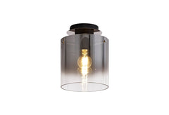 Hailey 1/3Lt Light Round Ceiling Flush Light E27 - Polished Chrome & Mocha/Polished Chrome & Black Finish IP20 - Cusack Lighting