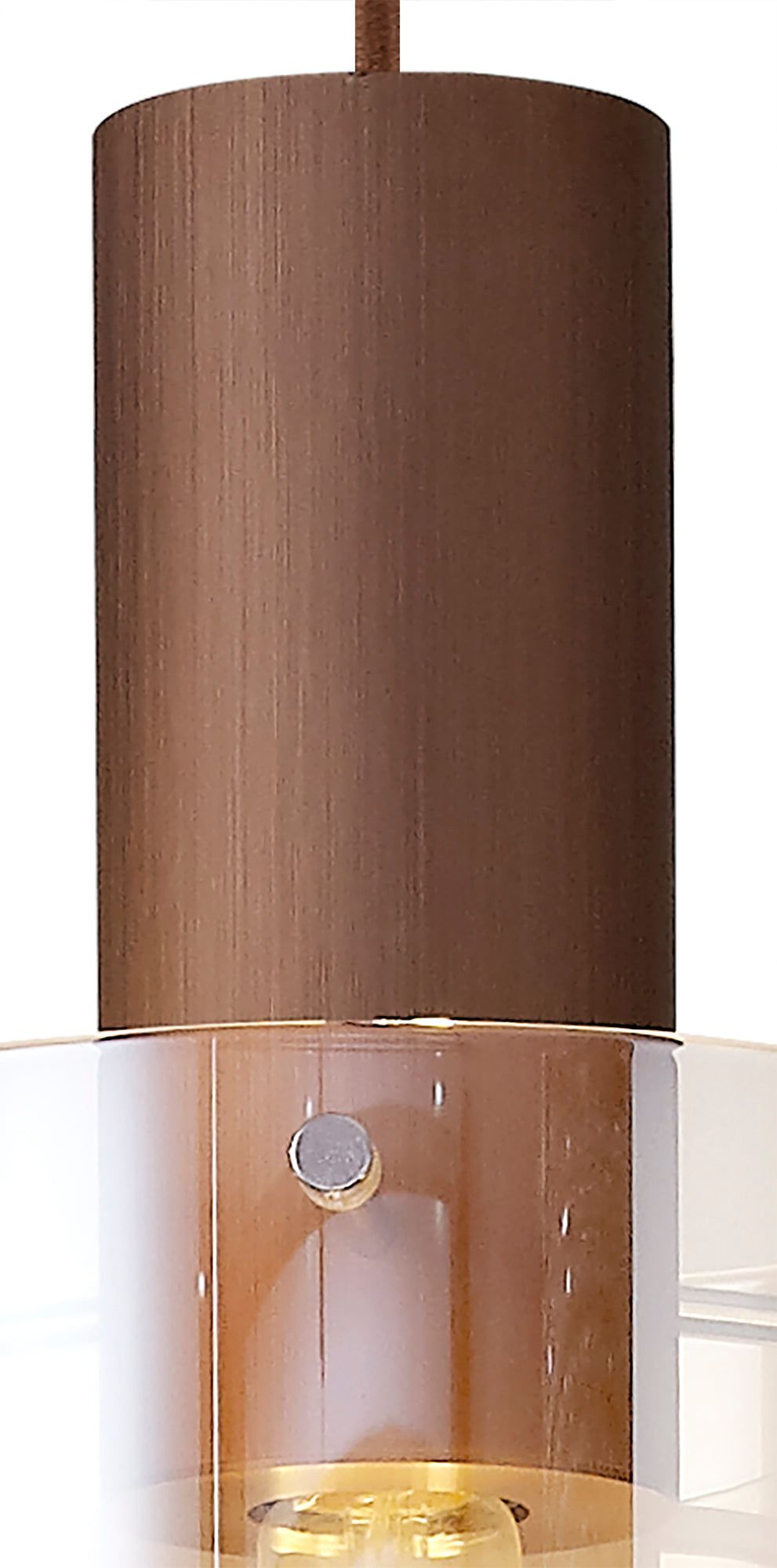 Hailey Round Pendant, 3 Light Adjustable E27, Black/Smoke Fade Glass,Mocha/Amber Glass