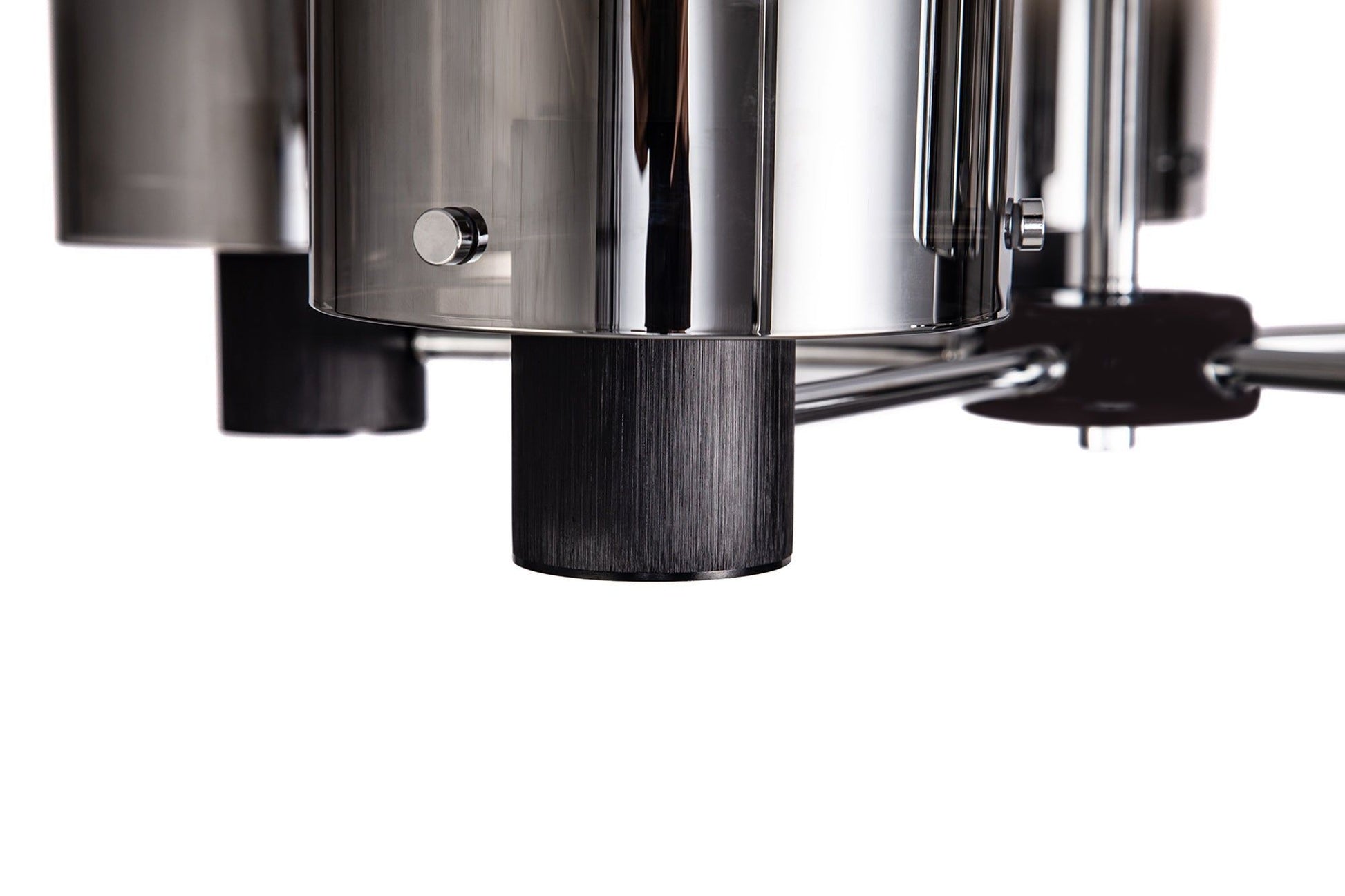 Hailey Semi Ceiling Light, 3 x E27, Black/Smoke Fade Glass, Mocha/Amber Glass