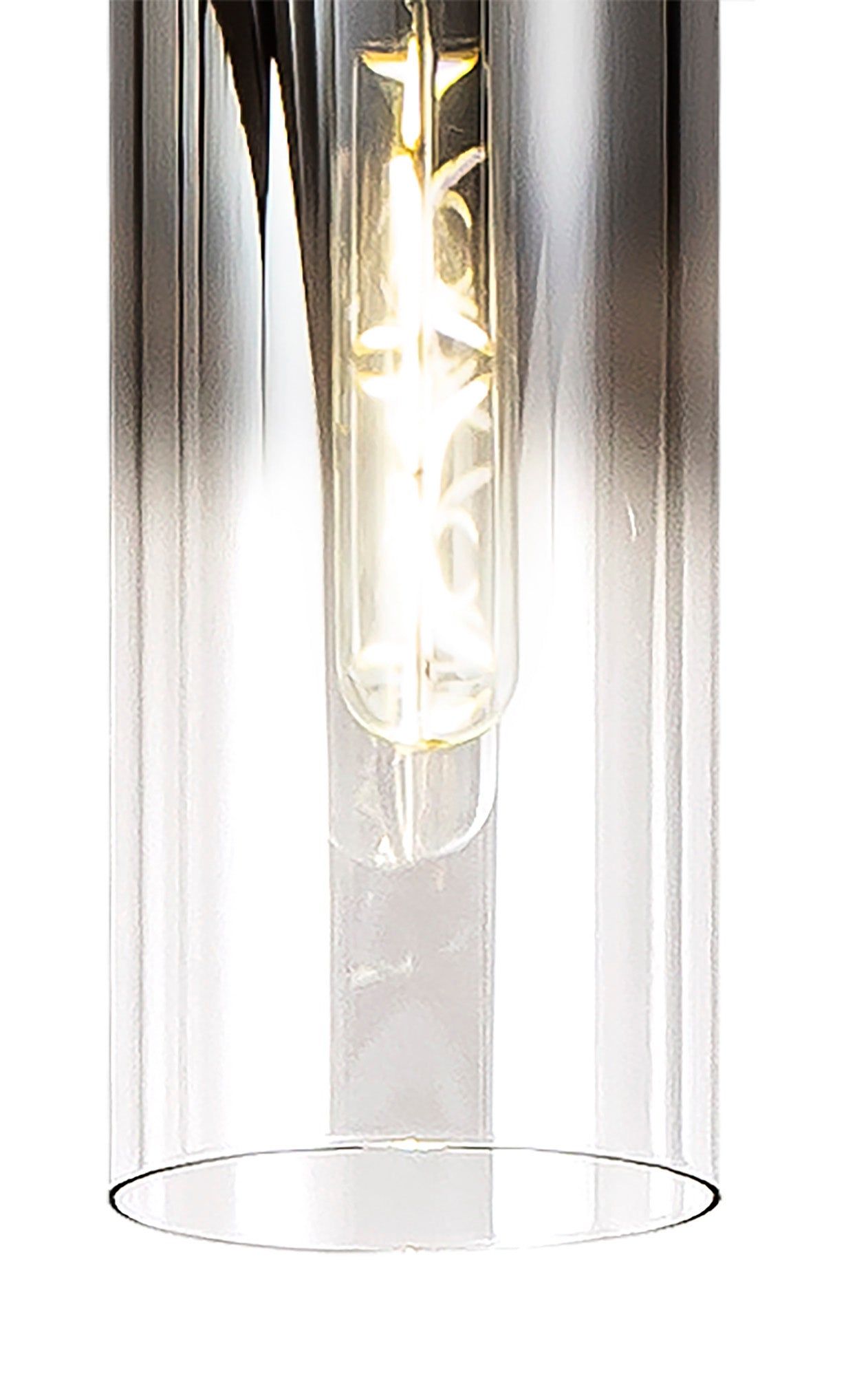 Hailey Slim Linear Pendant, 4/5/7 Light Adjustable E27, Black/Smoke Fade Glass