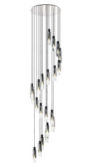 Hailey Slim Round Pendant, 15/21/3/5/9 Light Adjustable E27, Black/Smoke Fade Glass, Item Weight: 25.3kg