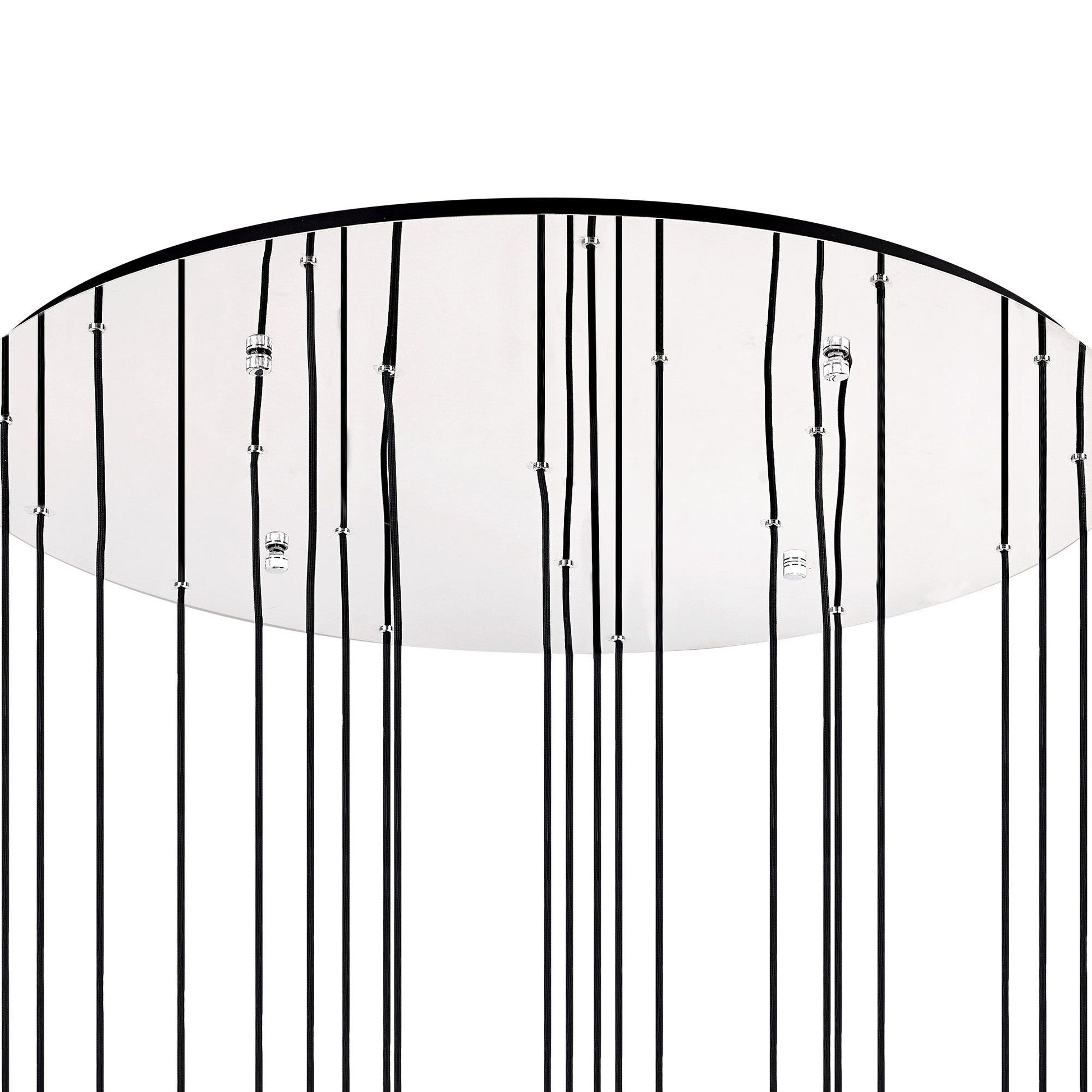 Hailey Slim Round Pendant, 15/21/3/5/9 Light Adjustable E27, Black/Smoke Fade Glass, Item Weight: 25.3kg