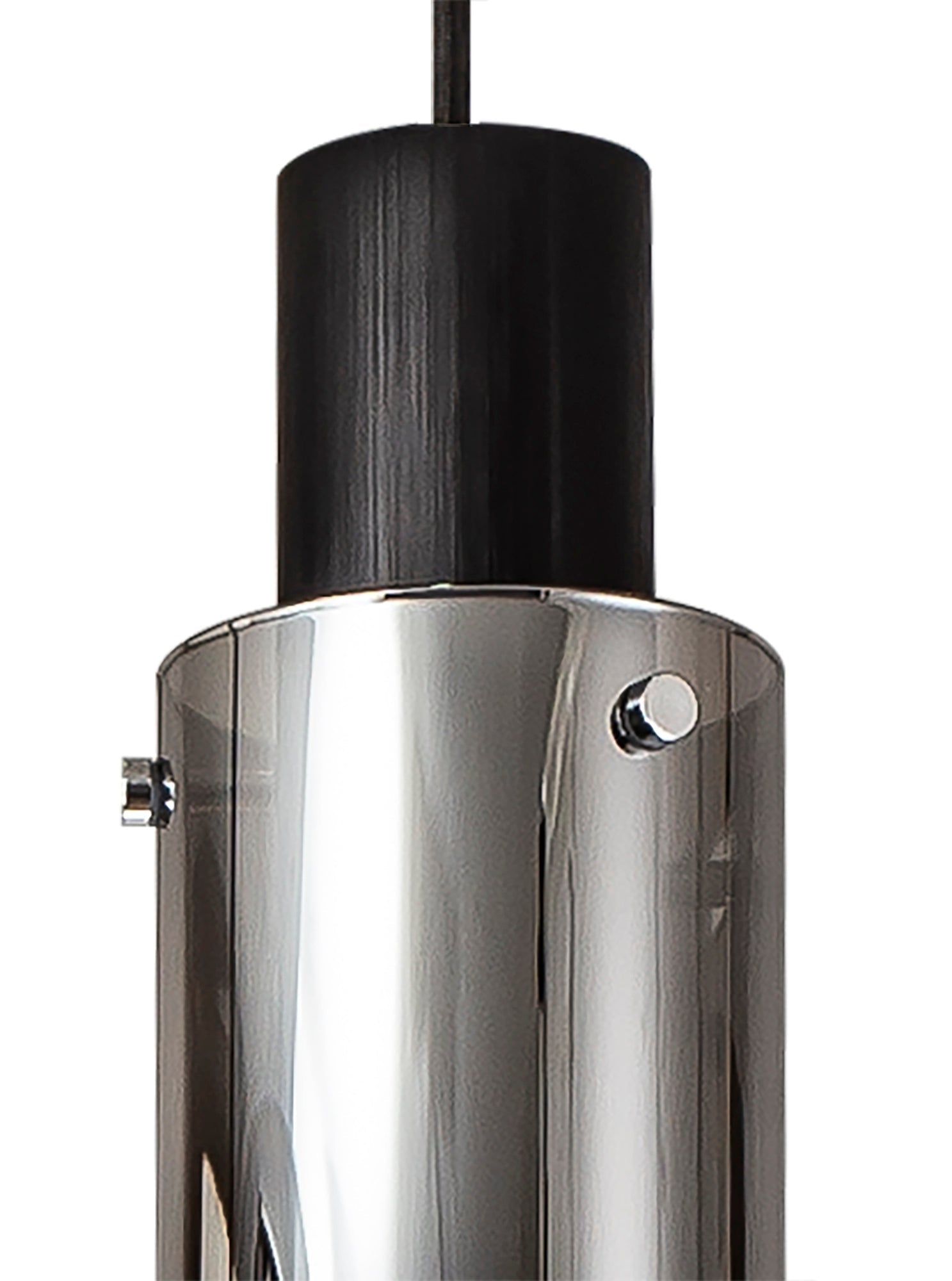 Hailey Slim Round Pendant, 15/21/3/5/9 Light Adjustable E27, Black/Smoke Fade Glass, Item Weight: 25.3kg
