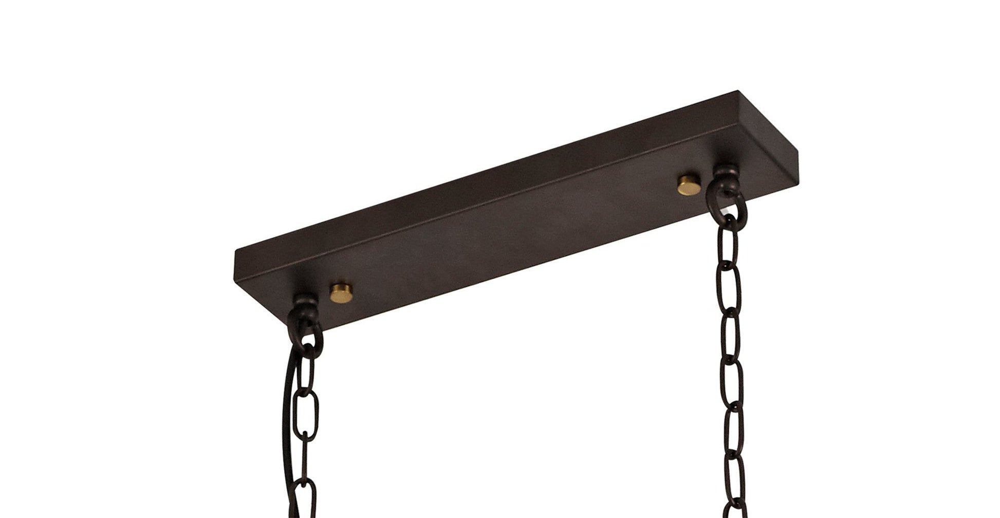 Halo Linear Pendant 6 Light E27, Brown Oxide/Bronze With Clear Glass Shades