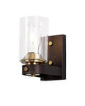 Halo Wall Lamp 1/2 Light E27, Brown Oxide/Bronze With Clear Glass Shades