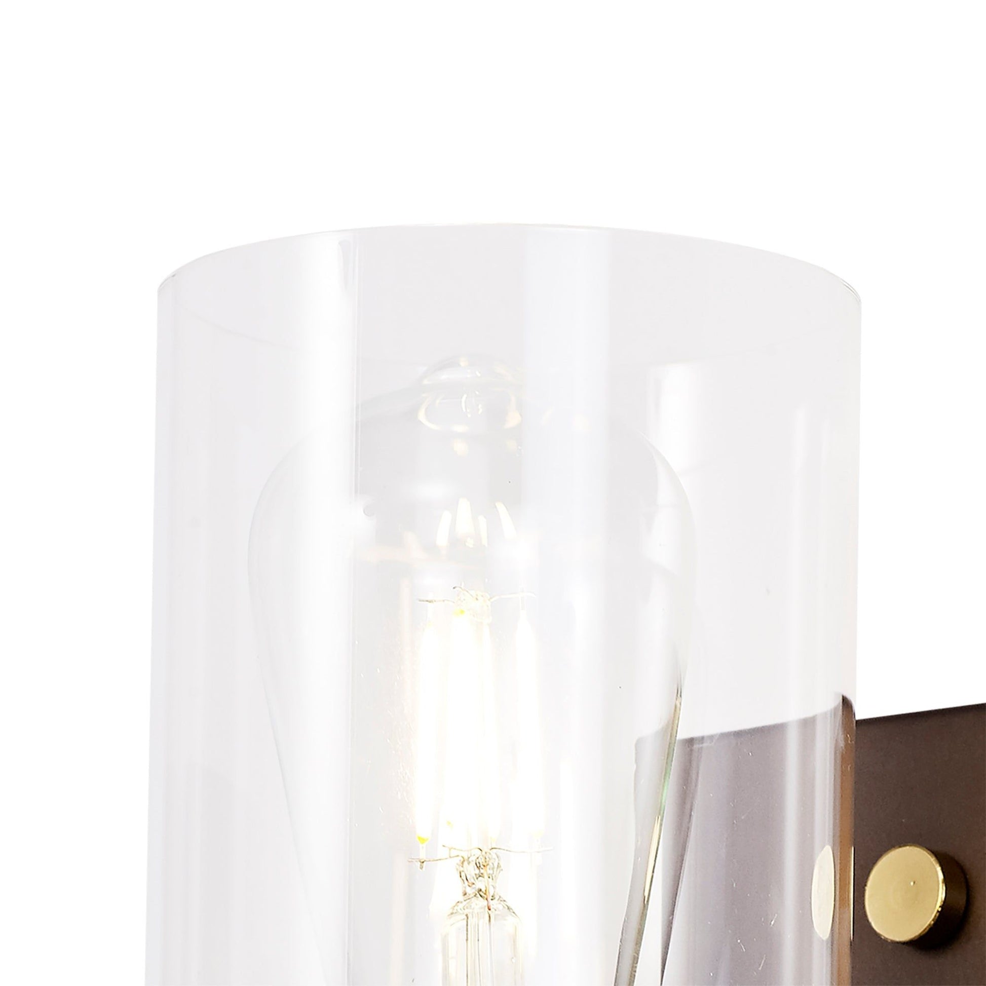 Halo Wall Lamp 1/2 Light E27, Brown Oxide/Bronze With Clear Glass Shades