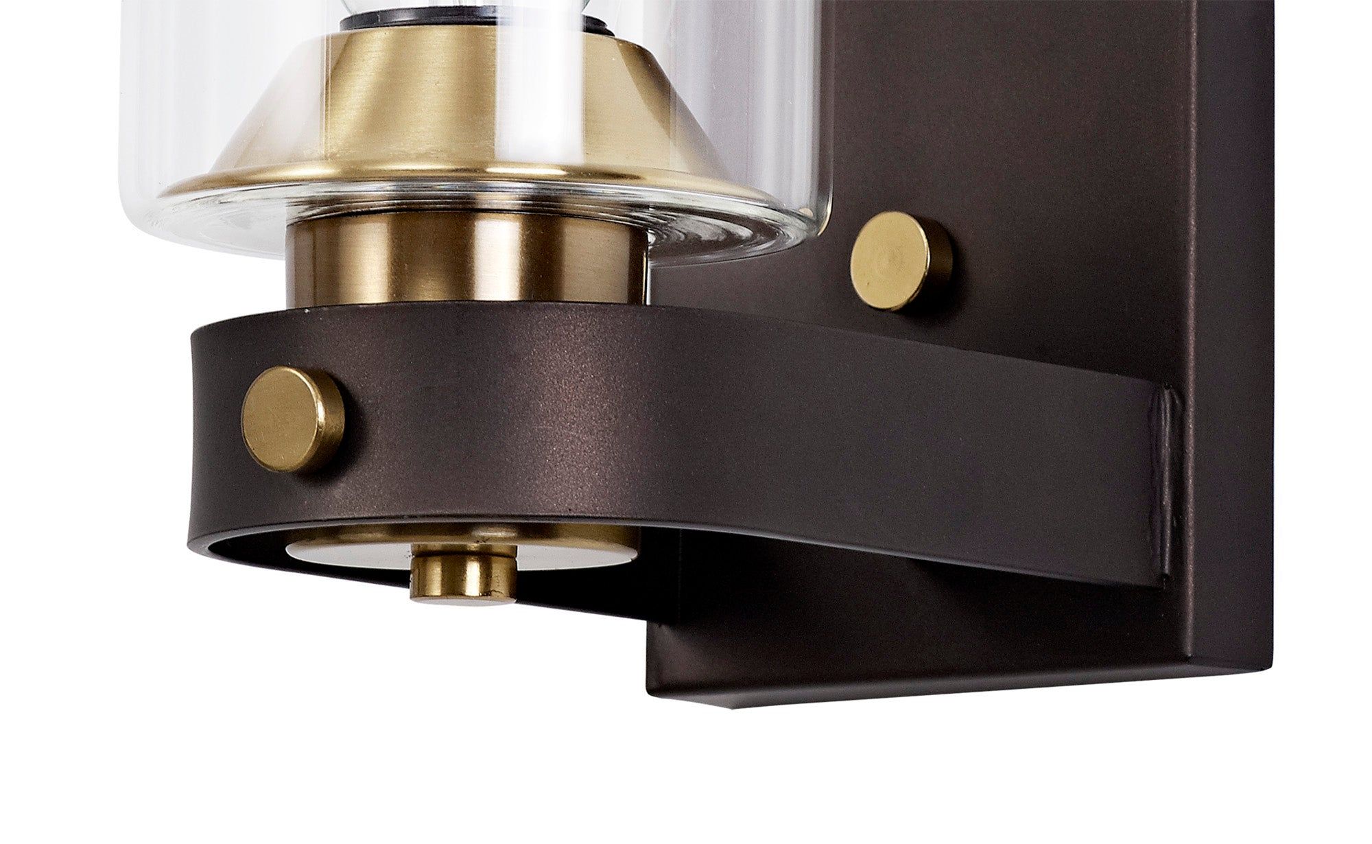 Halo Wall Lamp 1/2 Light E27, Brown Oxide/Bronze With Clear Glass Shades