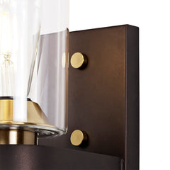 Halo Wall Lamp 1/2 Light E27, Brown Oxide/Bronze With Clear Glass Shades