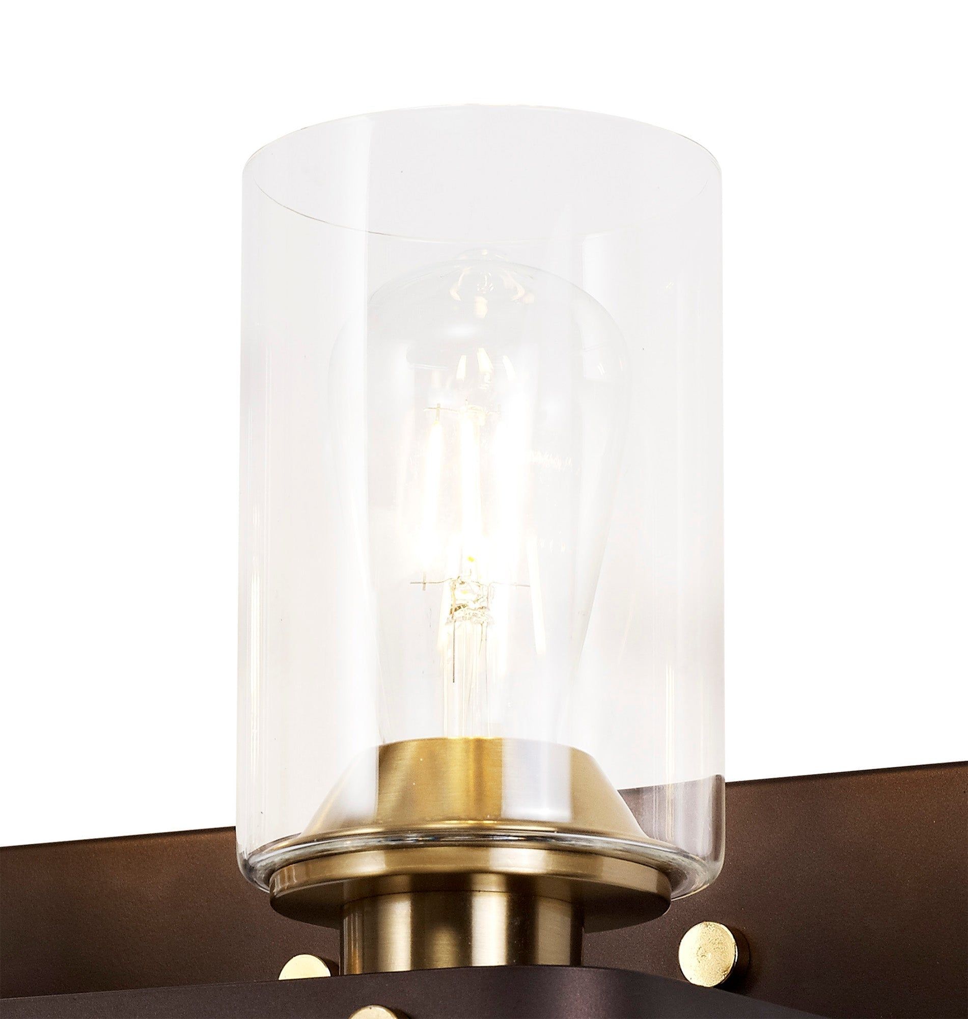 Halo Wall Lamp 1/2 Light E27, Brown Oxide/Bronze With Clear Glass Shades
