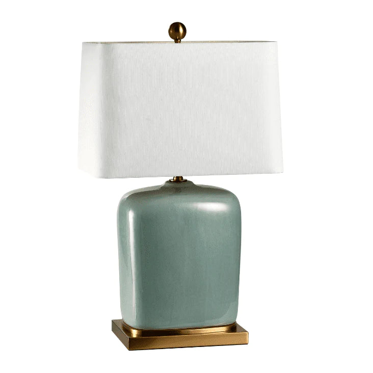 Harmony Table Lamp - Teal Blue Ceramic & White Finish