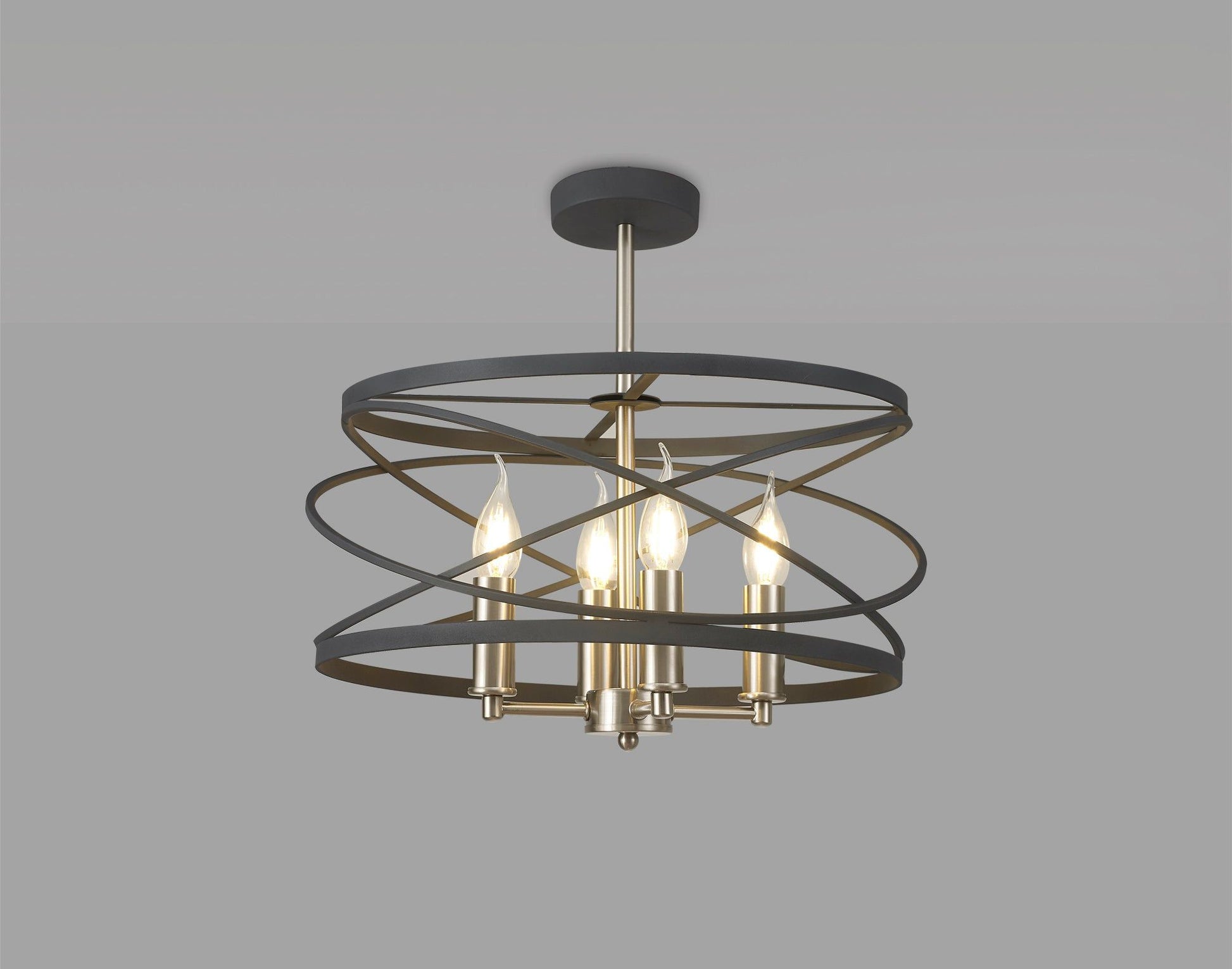 Harrison 4Lt Pendant - Graphite & Satin Nickel