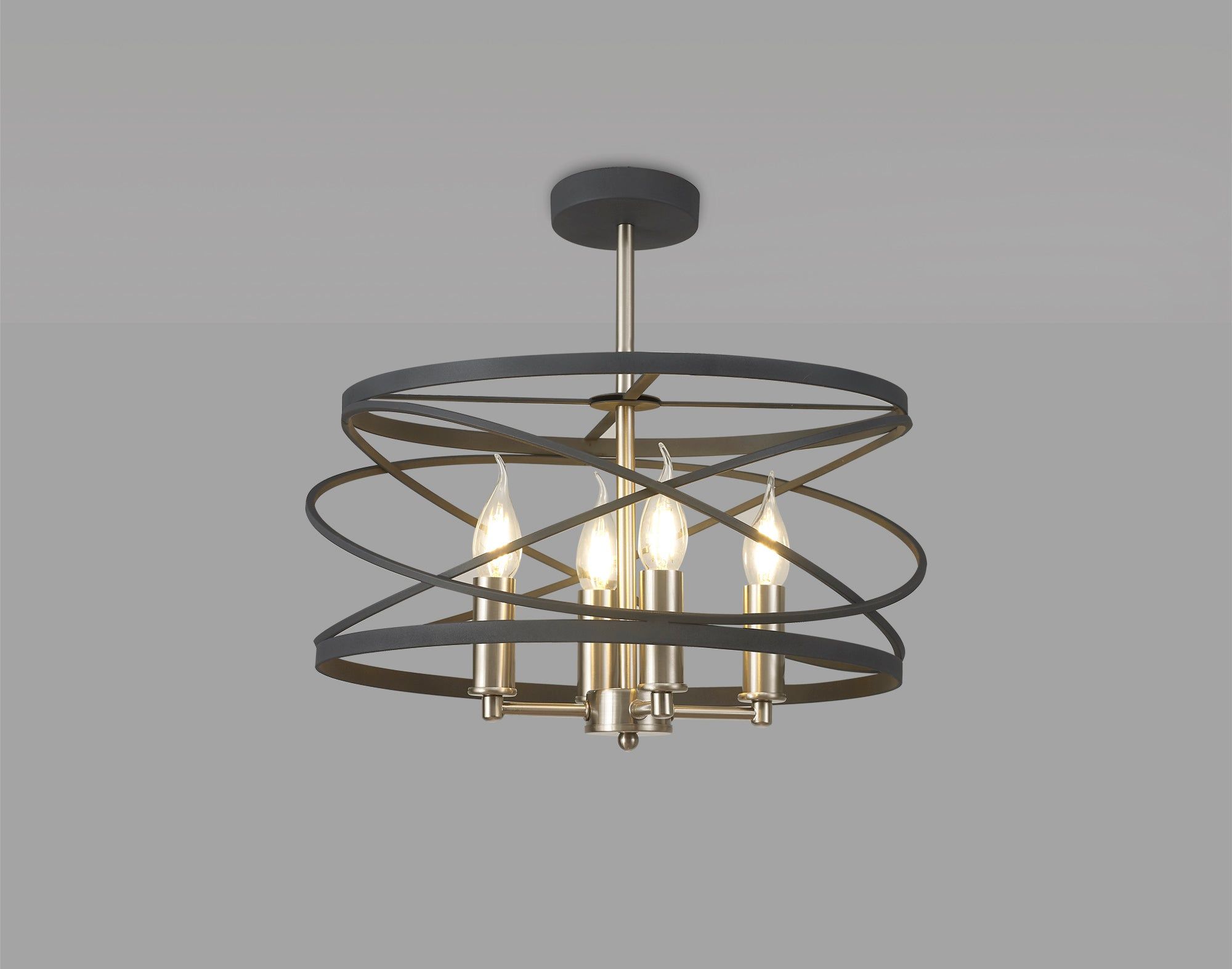 Harrison 4Lt Pendant - Graphite & Satin Nickel