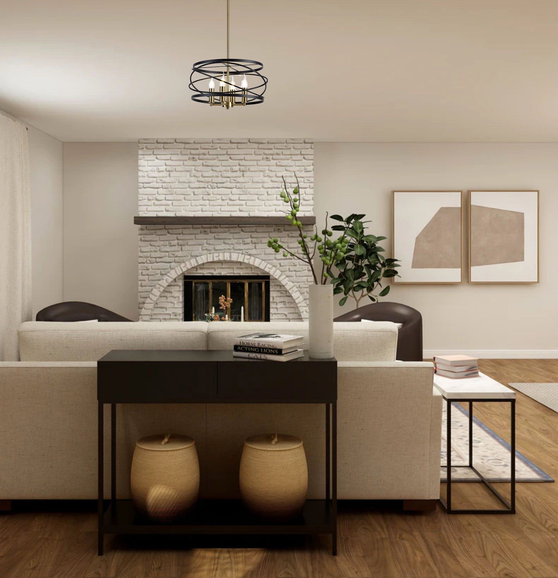 Harrison 4Lt Pendant - Graphite & Satin Nickel/Black & Satin Gold - Cusack Lighting