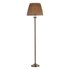 Dar Hatton Floor Lamp Antique Brass complete with Shade - Cusack Lighting