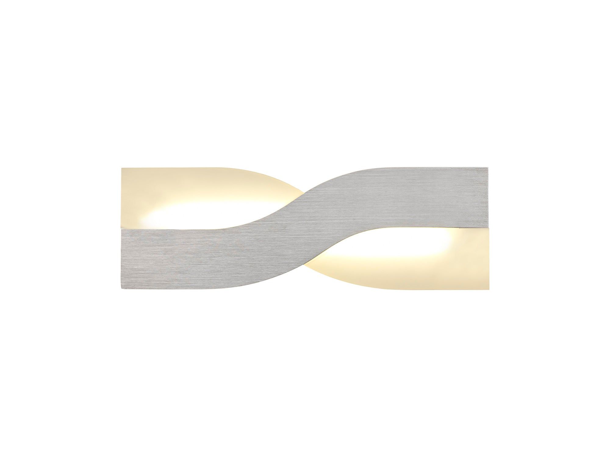 Haven Wall Lamp, 1 x 8W LED, 3000K, 640lm, 3yrs Warranty - Brushed Aluminium & Frosted White Finish IP20
