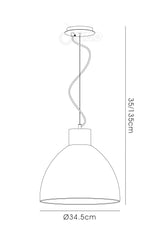 Hof Single Pendant 1 Light E27, Satin Nickel/ Frosted Ribbed Glass Shade
