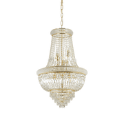 Ideal Lux Dubai 10Lt Crystal Ceiling Light - Brass Finish IP20