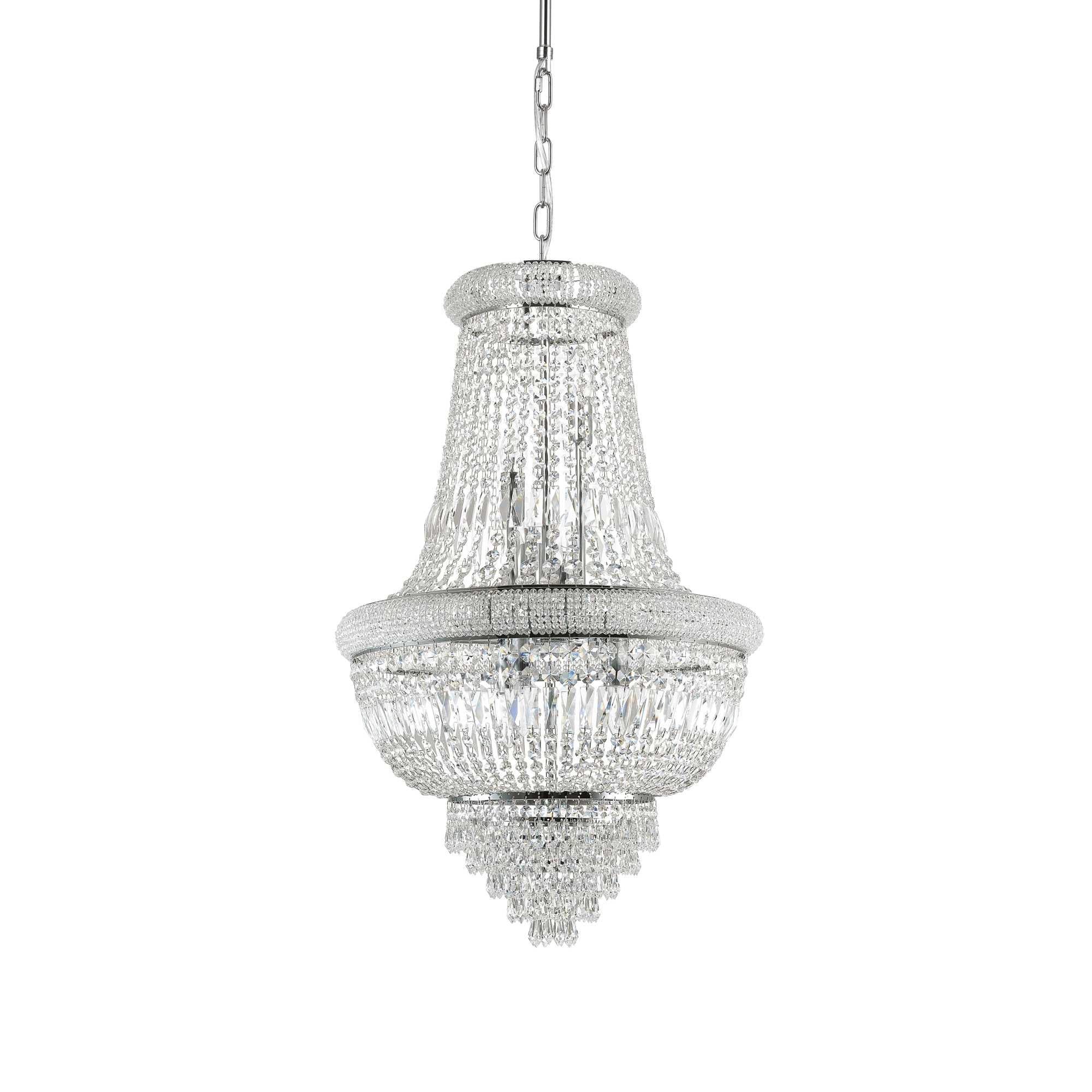 Ideal Lux Dubai 10Lt Crystal Ceiling Light - Chrome Finish IP20