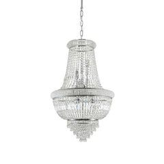 Ideal Lux Dubai 10Lt Crystal Ceiling Light - Chrome Finish IP20