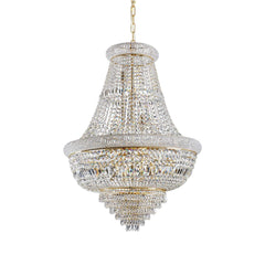 Ideal Lux Dubai 24Lt Crystal Ceiling Light - Brass Finish IP20