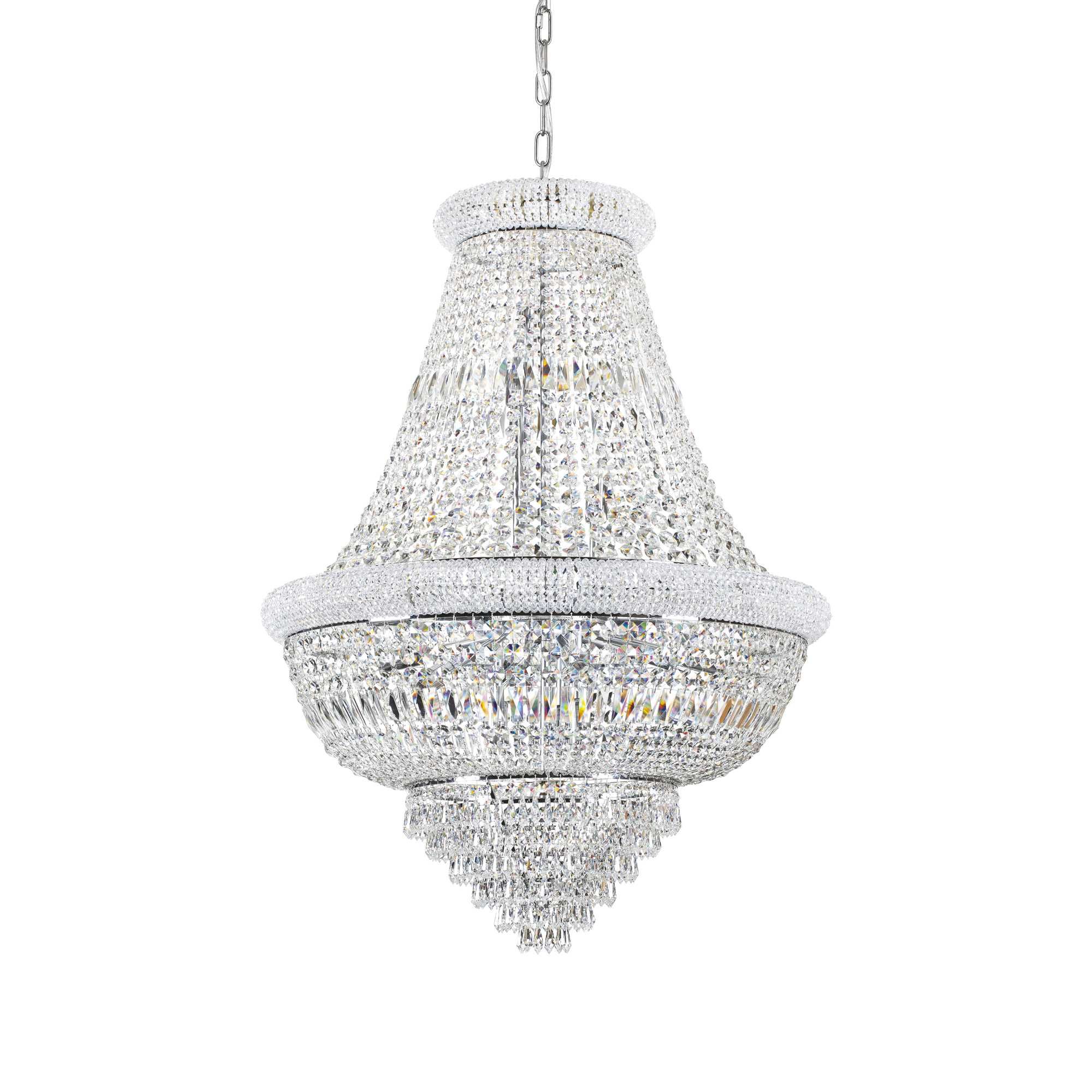 Ideal Lux Dubai 24Lt Crystal Ceiling Light - Chrome Finish IP20