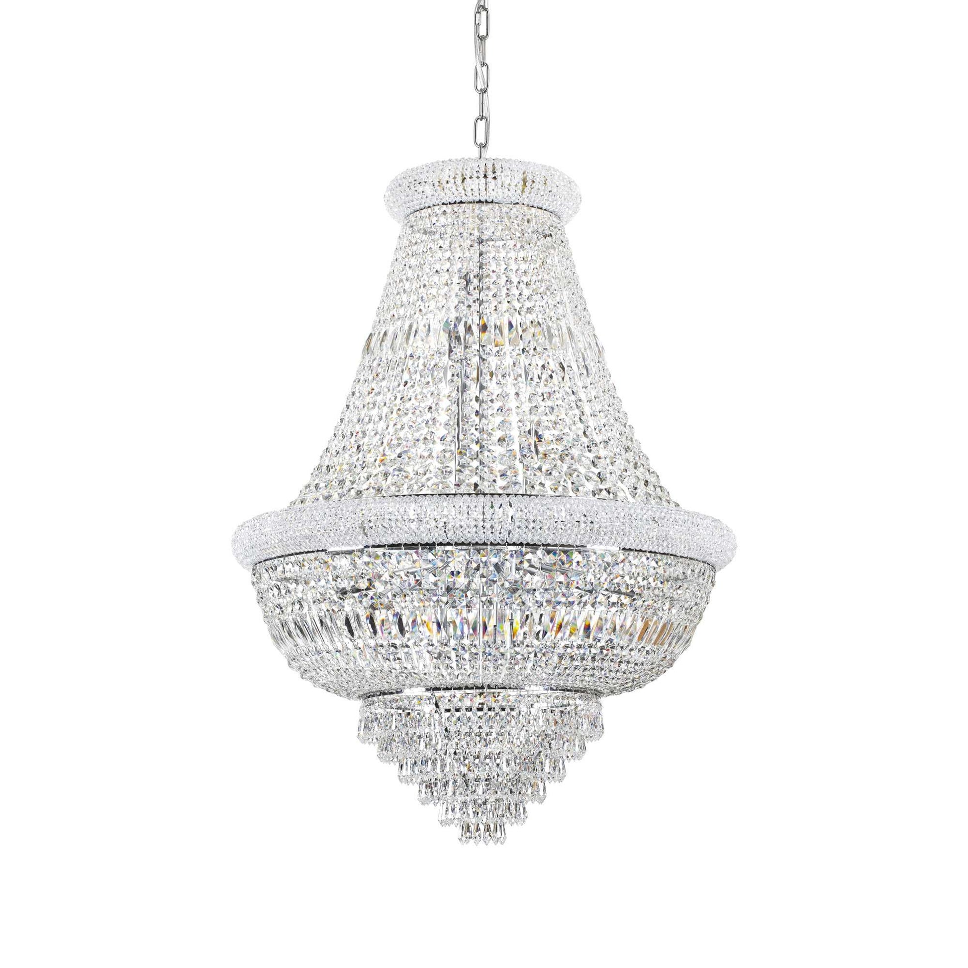 Ideal Lux Dubai 24Lt Crystal Ceiling Light - Chrome Finish IP20