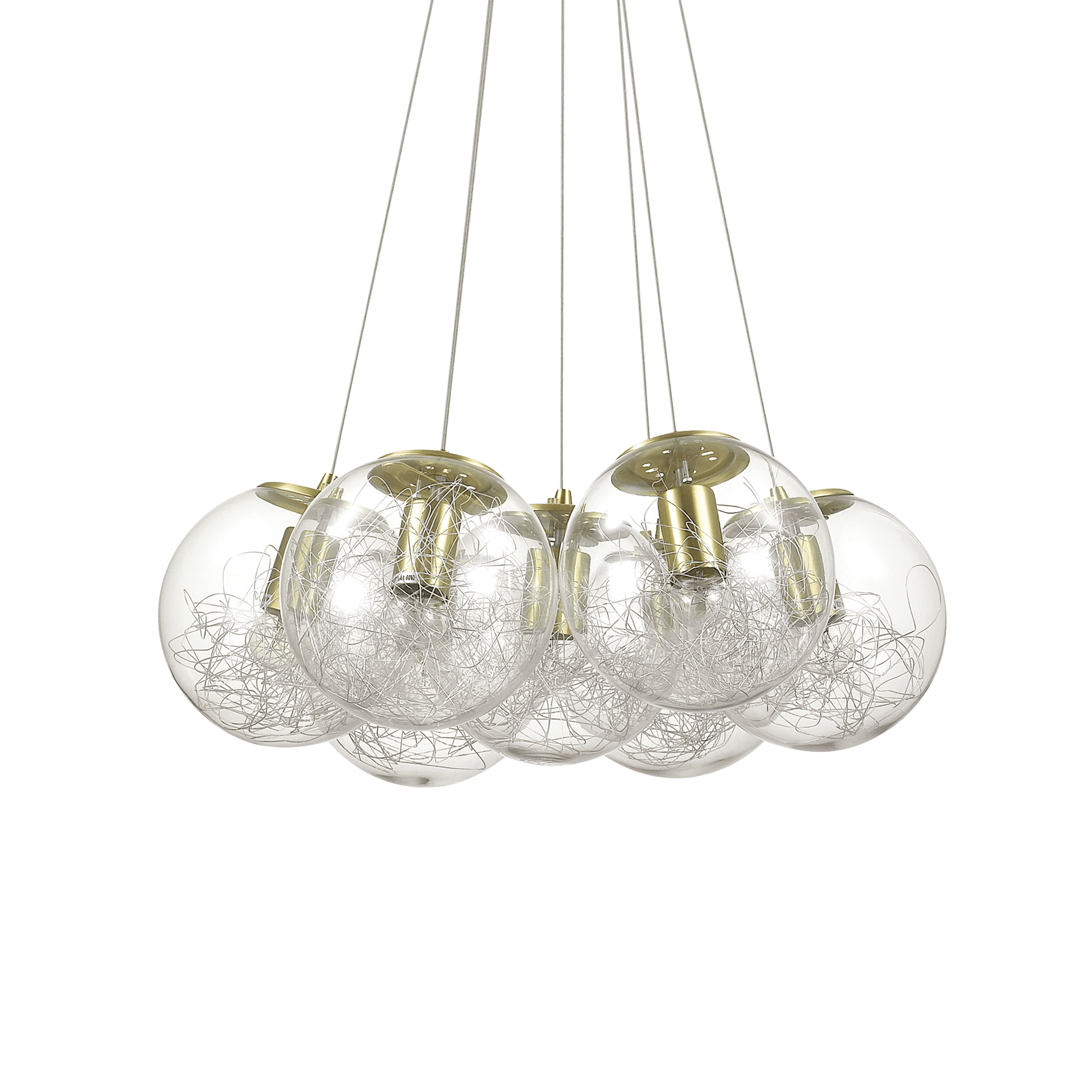 Ideal Lux Mapa Sat SP7 7-Light Cluster Brass - Cusack Lighting