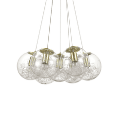 Ideal Lux Mapa Sat SP7 7-Light Cluster Brass - Cusack Lighting