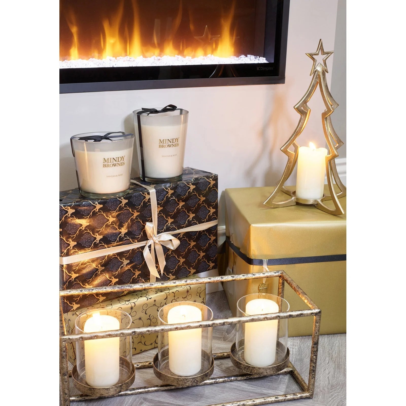 Imogen Candle Holder - Antique Gold Finish