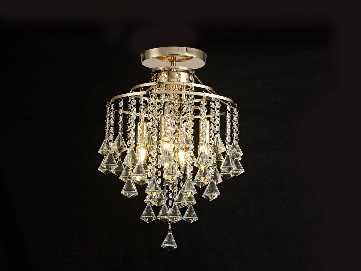 Inina Ceiling 4 Light E14 French Gold/Crystal