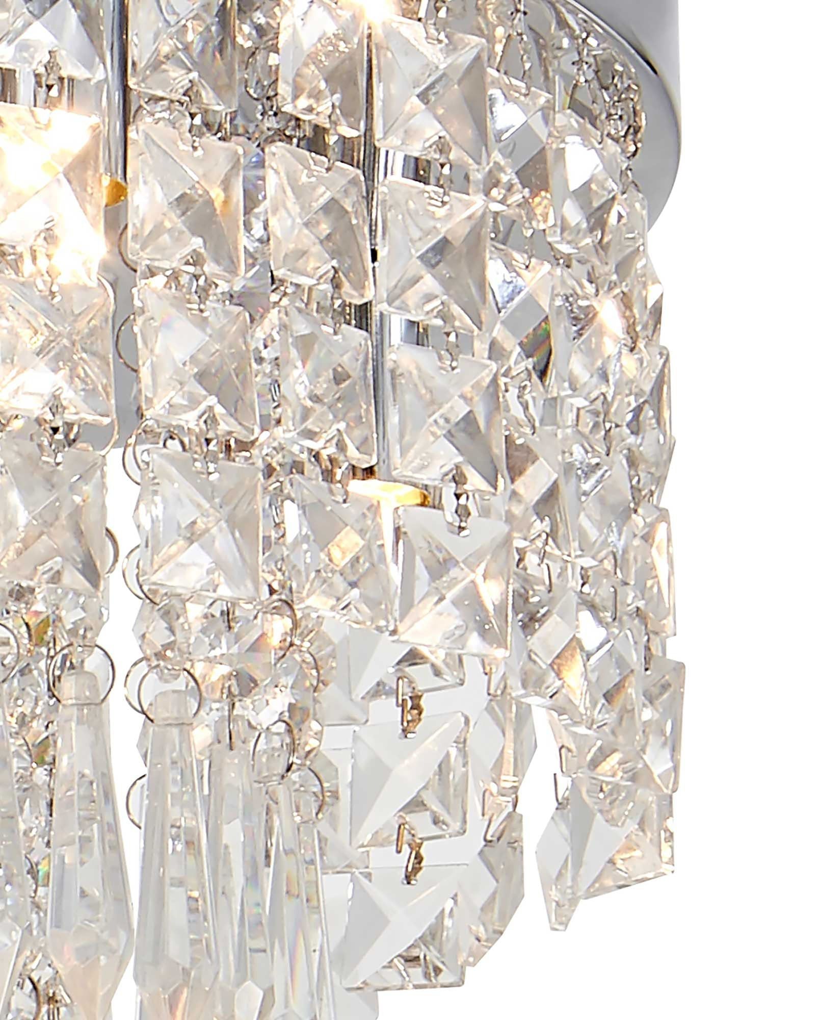 Nrok Ceiling Light, 4 x G9, IP44, Polished Chrome/Crystal