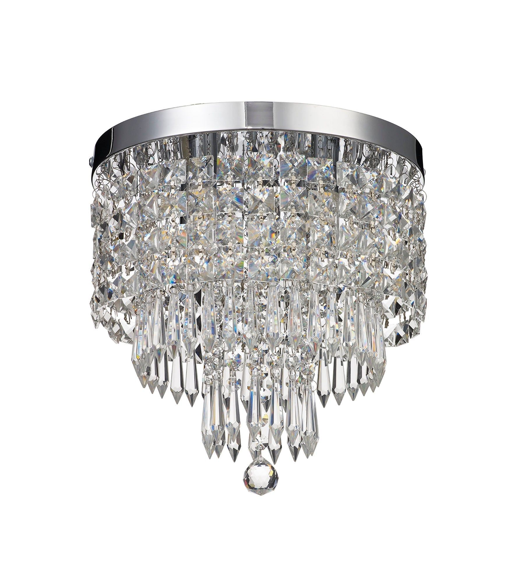 Nrok Ceiling Light, 4 x G9, IP44, Polished Chrome/Crystal