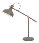Jetson Adjustable Table Lamp, 1 x E27, Sand Grey/Copper/White